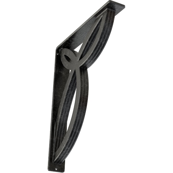 Ekena Millwork Versailles Wrought Iron Bracket, (Triple center brace), Antiqued Silver 2"W x 12"D x 15"H BKTM02X12X15TVEASV - main